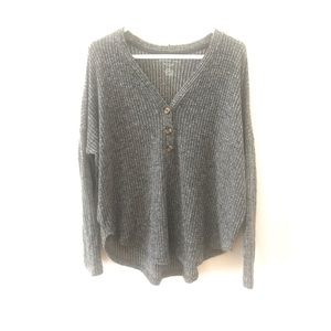 Soft buttoned long sleeve sweater